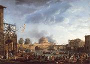Claude-joseph Vernet A Sporting Contest on the Tiber at Rome oil painting on canvas